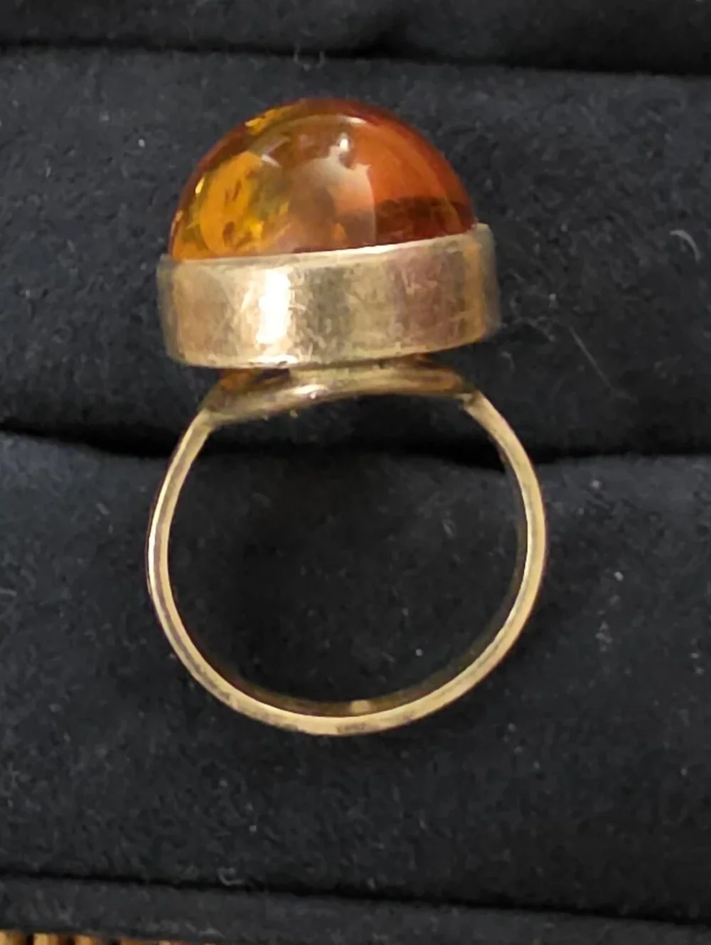 Sterling Silver Amber Ring (Vintage)